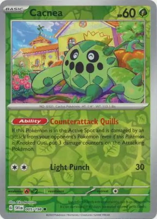 Scarlet & Violet Cacnea #5/198 reverse holo